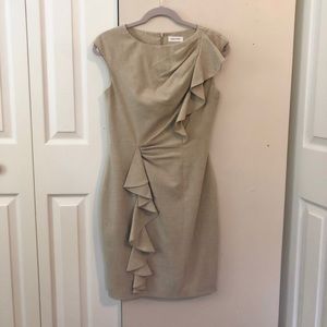 Tan Calvin Klein formal dress
